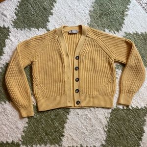 Everlane Textured Cotton Cardigan — Size Small, Buttermilk